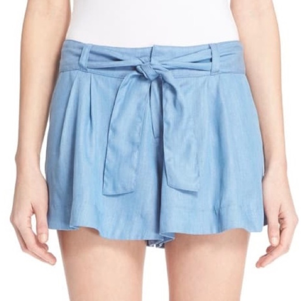 Parker Belted Chambray Shorts -size 0, never worn